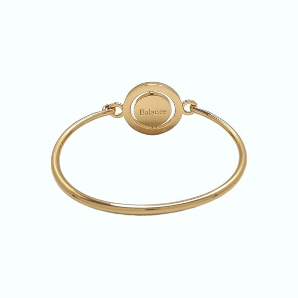 Carolee Pink Rhinestone Gold Tone Double Sided Charm Bangle Bracelet - Picture 5 of 6